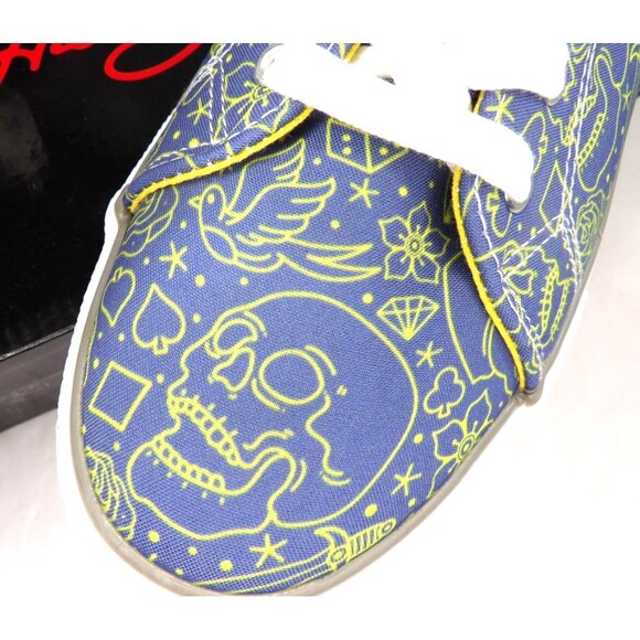 Ed Hardy Star and Skull Print Low Top Sneakers 11.5 New - Picture 6 of 8